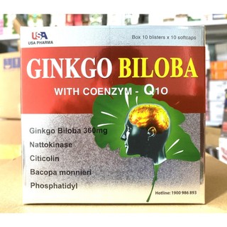 Ginkgo Biloba 360mg Bổ Sung Dưỡng Chất Cho Não, hoạt huyết dưỡng não hộp 100 viên