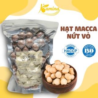 Hạt macca Đắk Lắk LOẠI 1 Kamina Store, Túi zip 500gram, hạt macadamia to tròn đều giàu dinh dưỡng, kèm khóa tách vỏ