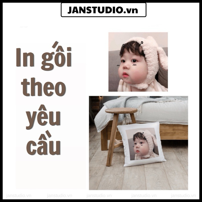 [ Kèm Ruột Gối] Gối In Hình Cá Nhân Theo Yêu Cầu ( Gối In Hình Gia Đình, Người Yêu, Bạn Bè Theo Yêu 