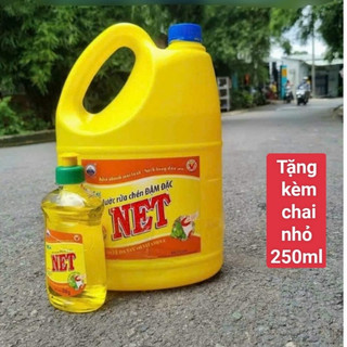 Nước rửa chén Net 4kg Đậm Đặc tặng chai NRC 250ml