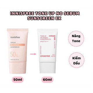 [ MẪU MỚI] Kem Chống Nắng Nâng Tone, Kiềm Dầu Inni.sfree Tone Up No Sebum Sunscreen SPF50/PA++++ 60ml