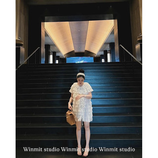 Váy Tơ Đũi Tầng Buộc Nơ Tiểu Thư, Đầm Xuông Tơ Kèm Ảnh Thật | Winmit.studio