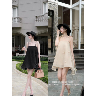 Đầm suông hai dây đính đá đính hoa siêu xinh