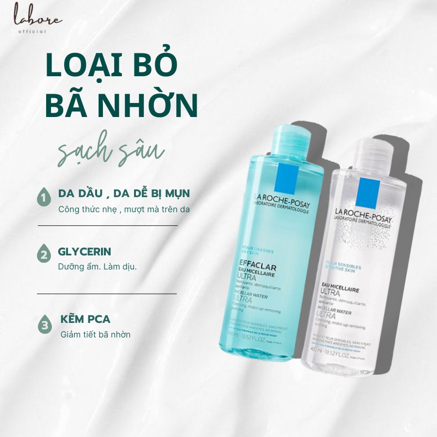 Nước Tẩy Trang La Roche Posay Purifying Micellar Water, Cho Da Dầu Và Da Nhạy Cảm 400ML | BigBuy360 - bigbuy360.vn