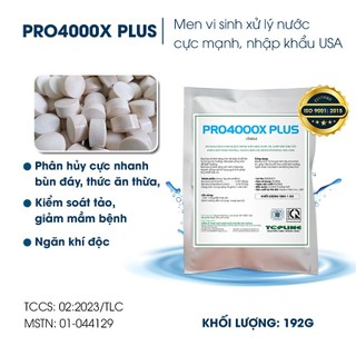 PRO4000X PLUS men vi sinh xử lý nước dạng viên nén dành cho tôm cá gói 192g