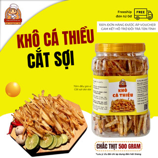 Khô cá thiều hũ 500g cắt sợi tẩm vị đậm đà - cá thiều que dai dai cá khô sợi ăn liền tổng kho ăn vặt