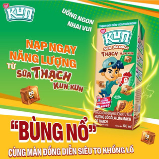 COMBO 4Lốc x 170ml Sữa Kun Socola Lúa Mạch Có Thạch