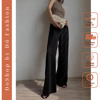 Quần tây nữ cạp cao ống rộng chiều dài quần 105cm và 110cm mã Q15, Quần vải ống suông chất liệu mềm rũ