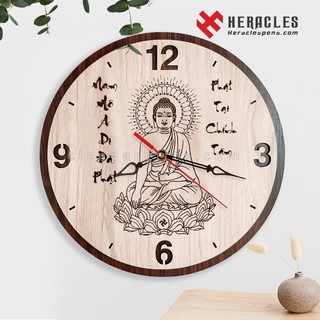 Đồng hồ gỗ treo tường Khắc hình phật – Đông hồ gỗ in Khắc tên, chữ, logo, hình ảnh làm quà tặng đại hội doanh nghiệp 153