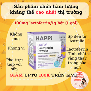 Bột Happi Lactoferrin tăng đề kháng chuẩn Úc hộp 28 gói cho bé từ 0m