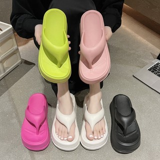 Dép xỏ ngón nữ Eva đế cao 7cm đi chơi đi biển, 5 màu lựa chọn, kiểu dáng thời trang Hàn Quốc