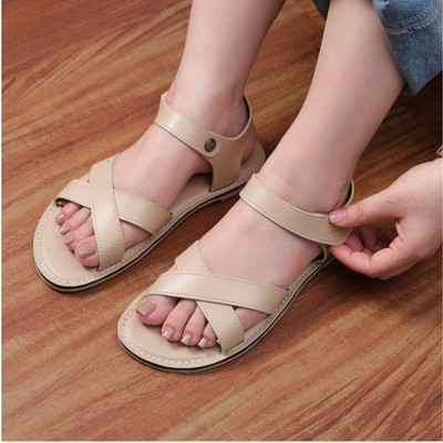 MHN01 - Sandals quai hậu Nữ  Thời Trang Mehai S & C  Quai Chéo Da Cao Cấp Đế Cao Su Chống Trơn
