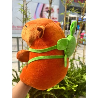 Gấu Bông Capybara Chuột Lang đeo cặp rùa Đáng yêu 28cm - Gấu Bông HiHi