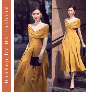Đầm thiết kế dự tiệc màu vàng nổi bật và sang trọng