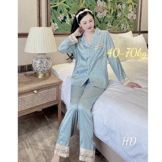 [Bộ Ngủ Satin Lụa Dài Tay]-Pijama Chữ Ký Hot Trend Có Big Size, Hàng May Kỹ Có Túi Quần.-LP1