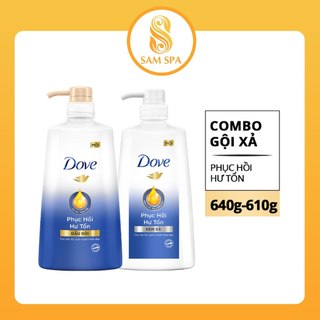 Bộ sản phẩm dove phục hồi hư tổn dầu gội 640g + kem xả 610g