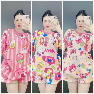 Set Đồ Bộ Nữ Họa Tiết Dễ Thương, Bộ Mặc Nhà Nữ Form Rộng - Lonata Shop - Set Đồ Bộ Đùi Nữ Mặc Nhà