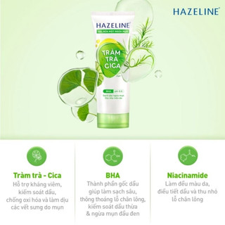 Sữa rửa mặt hazeline dang gel 40g, 100g