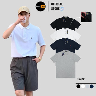 Áo Polo Ra.pLau.ren Thêu Ngựa Basic, Áo Nam Nữ Cổ Bẻ, Vải Gai Cá Xấu Cotton 100% [Ảnh thật]