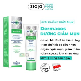 Kem Dưỡng Giảm Bóng Nhờn Farmona Dermacos Anti-Acne Matting Cream with Bioactive Mud  Extract Non-comedogenic 50ml