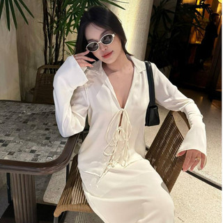 Set sơ mi cột dây + chân váy