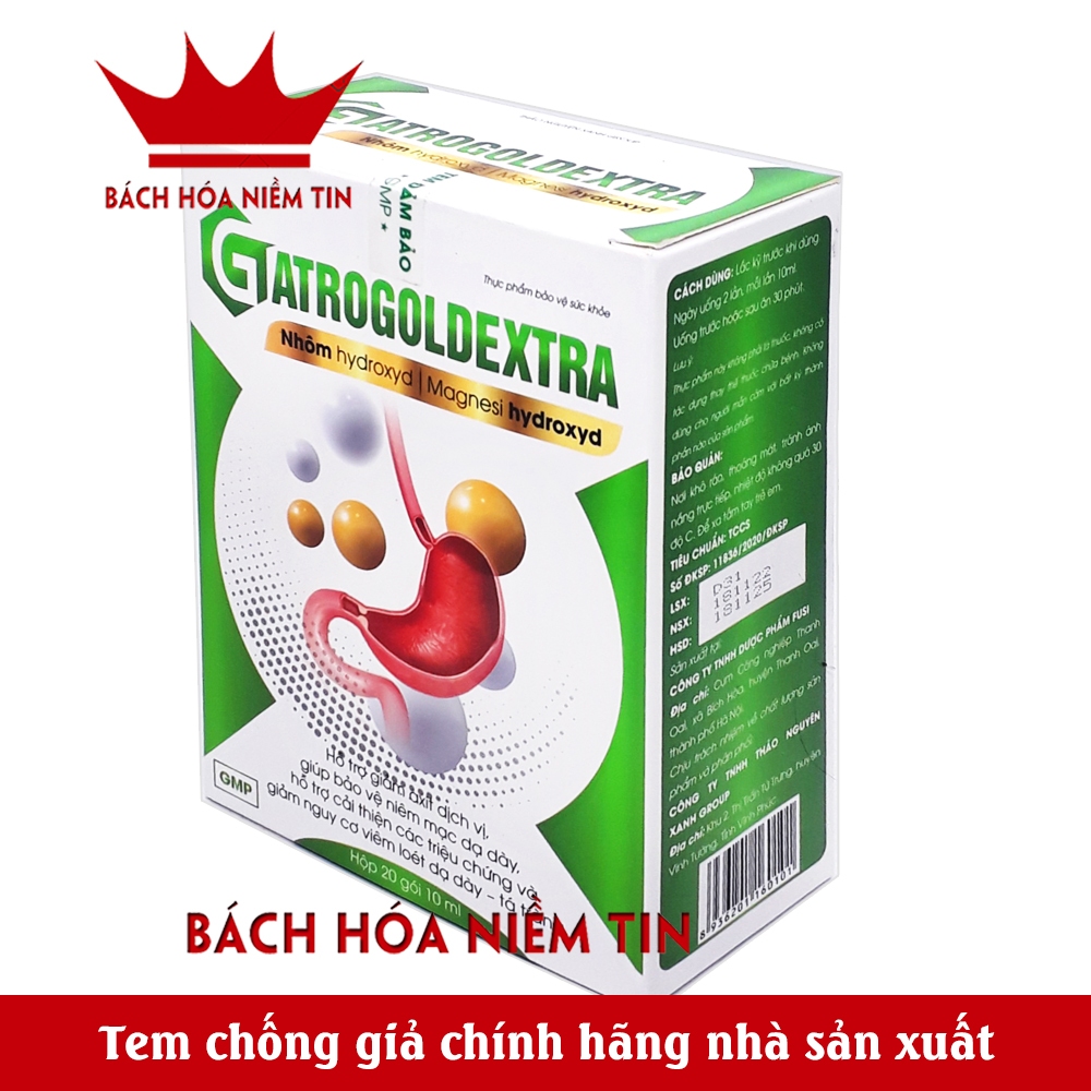 Gel giảm đau dạ dày GATROGOLD EXTRA - bảo vệ niêm mạc dạ dày, hỗ trợ giảm viêm loét dạ dày tá tràng, trào ngược hiệu quả