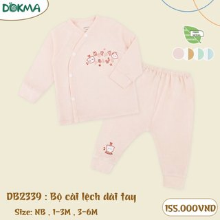 Bộ sơ sinh cài chéo Dokma DB2339 size NB_6M