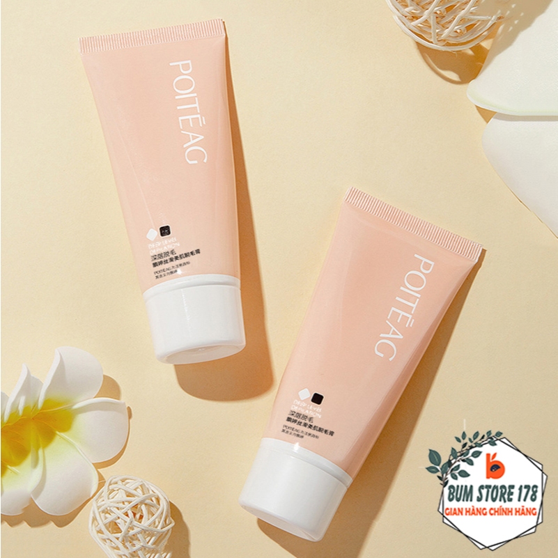  Kem Tẩy Lông Poiteag 60g Dịu Nhẹ Giúp Mịn Màng Chai Wax Lông Chân Tay Làm Sạch Nhanh Chóng 