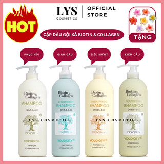 Cặp dầu gội xả biotin & collagen voudioty 500ml/1000ml | ngăn ngừa rụng tóc, giảm gàu, kiềm dầu, phục hồi hư tổn
