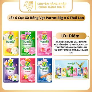 Lốc 6 Cục Xà Bông Con Vẹt Parrot Chiết Xuất Từ Thiên Nhiên - Thái Lan Chính Hãng Giá Tốt - Hinohouse