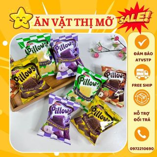 Bánh oishi snack Pillows Socola, khoai môn, hạnh nhân, sữa dừa, kem vani