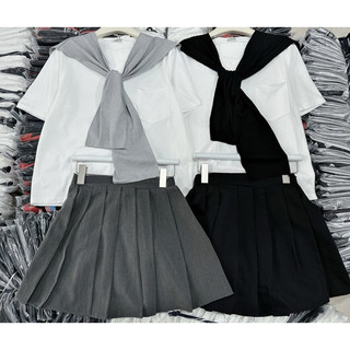 Set áo pull kèm khăn mix cv xếp li