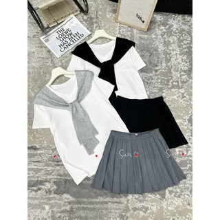 Set áo pull kèm khăn mix cv xếp li