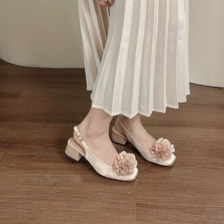 Giày búp bê phối hoa vintage