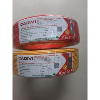 5 mét dây điện đôi mềm Cadivi các cỡ.