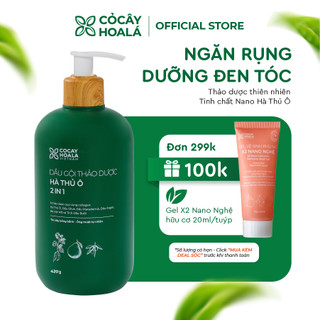 Dầu Gội Xả 2in1 Hà Thủ Ô Cỏ Cây Hoa Lá VIETNAM - Dưỡng tóc đen mượt, bóng khỏe, Dung tích 420gr