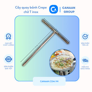 Dụng cụ cây quay bánh crepe inox, gỗ làm tròn bánh