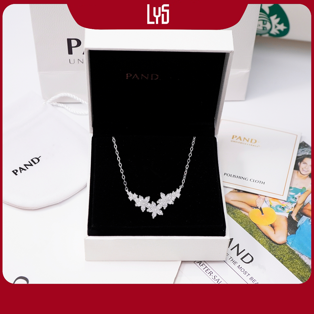 Dây chuyền bạc Lys Hoa Mai Đính Đá 6231 - Dây chuyền Bạc Fullbox hộp PAN đầy đủ phụ kiện PAN