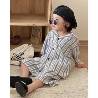 Set sơ mi kẻ sọc style Hàn cho bé