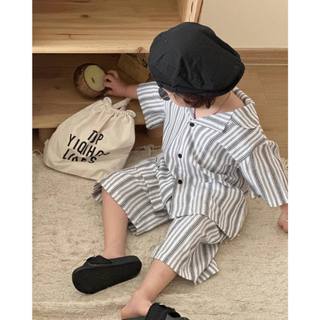 Set sơ mi kẻ sọc style Hàn cho bé
