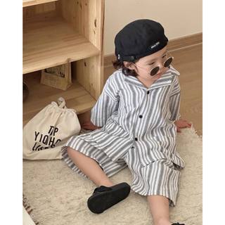 Set sơ mi kẻ sọc style Hàn cho bé