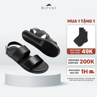 Dép sandal nam butuni hunk s sandal, dép quai hậu nam da dê cao cấp, dép xăng đan nam quai ngang đế khâu thủ công