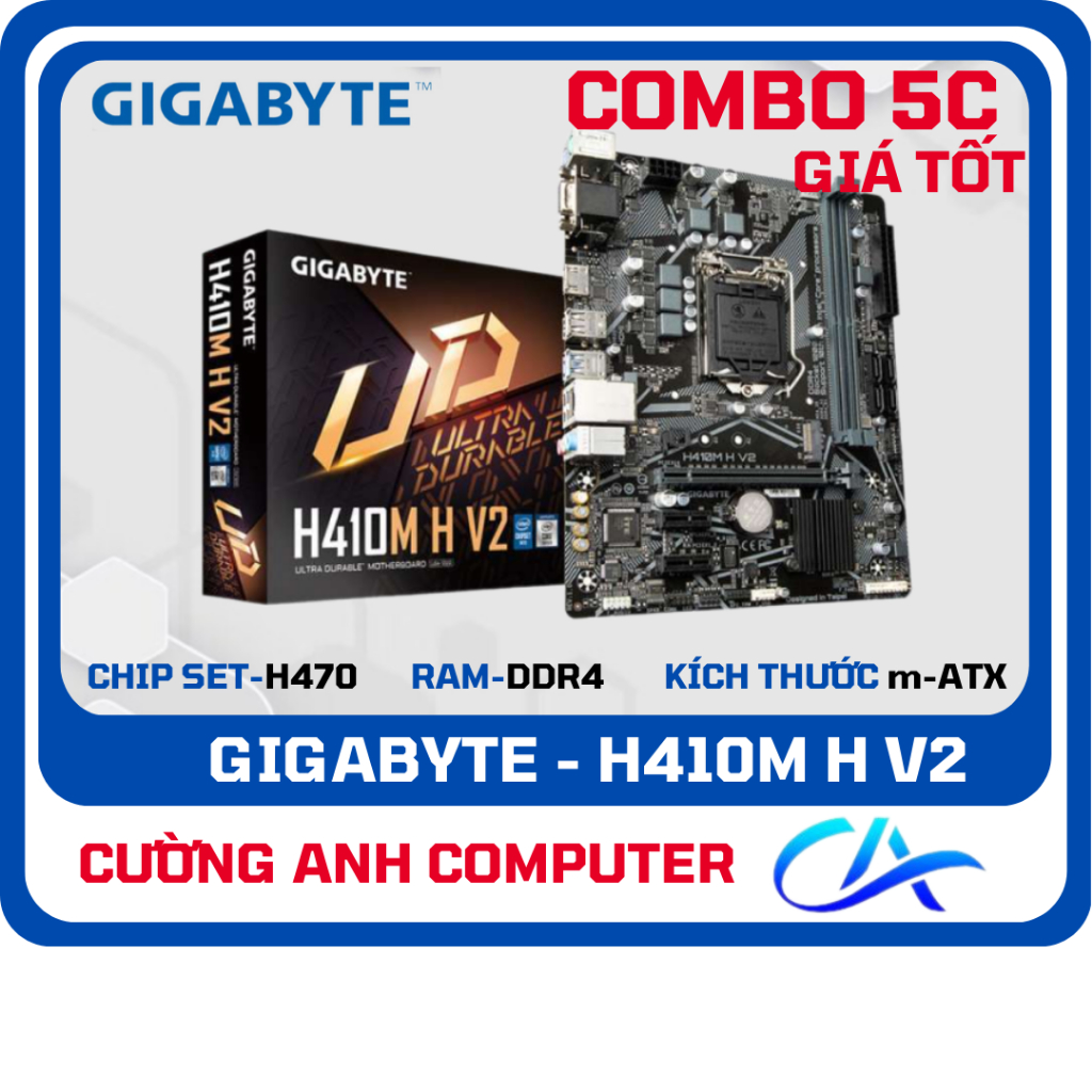 [ Combo SL ] Main Gigabyte H410M H V2. Hàng chính hãng