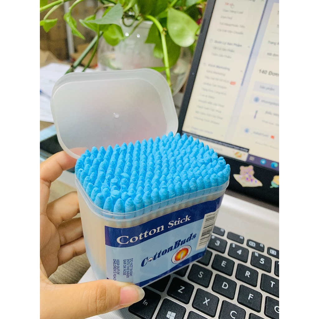 Hộp 200 Chiếc Tăm Bông Ngoáy Tai 2 Đầu