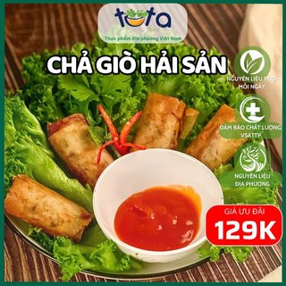 Chả giò tôm thịt, chả giò hải sản, món tươi đặc sản miền Nam hộp 15 cuốn Tuta Food ship hỏa tốc HCM