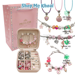 Bộ xâu vòng tay trang sức 66 chi tiết charm cao cấp cho bé đồ chơi vòng đeo tay đính cườm thủ công handmade DYI sáng tạo