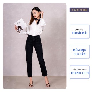 Quần jeans nữ dáng màu đen dáng lưng cao v-sixtyfour v64 223wd2087f1090