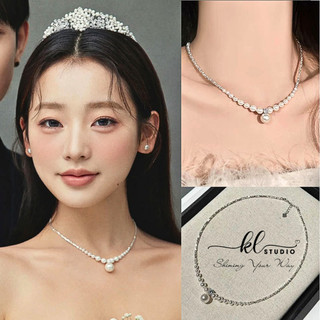  HOT Dây Chuyền Bạc Vỡ Mặt Hạt Trai Mix Đá Khí Chất Xinh Đẹp - N43