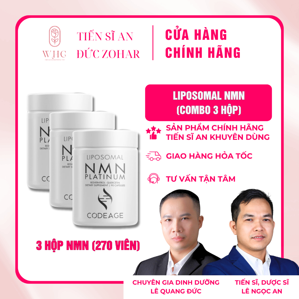 [CHÍNH HÃNG] NMN Liposomal CODEAGE, trẻ hóa làn da, đảo ngược lão hóa, kéo dài tuổi thọ, hộp 90 viên