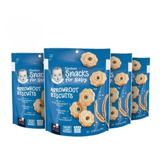 Bánh quy ăn dặm gerber arrowroot biscuits cho bé từ 10m+